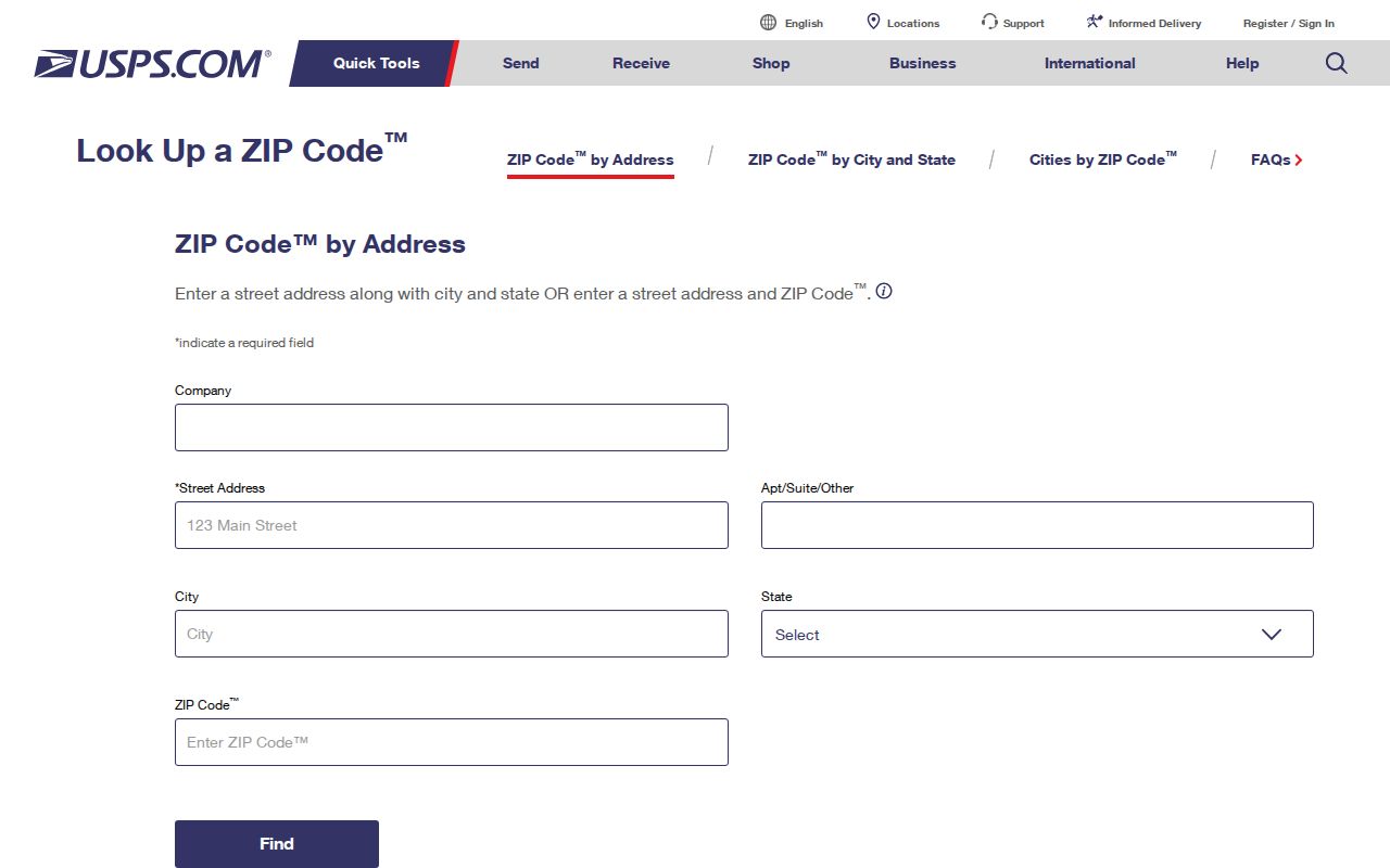 Essex County ZIP code reference showing the USPS address-to-ZIP lookup